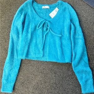 Hollister Teal Fuzzy Sweater